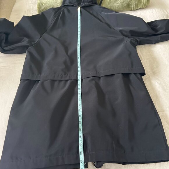 Vintage Liz Claiborne Black Hooded Coat With Plaid Lining Size S - Picture 11 of 11